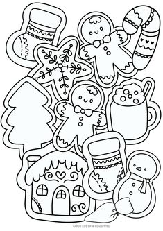 christmas coloring pages for kids to print out and color with the holiday characters in black and white