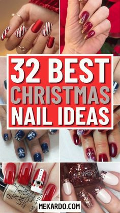 Nail Art Designs For Holidays, Christmas Manicure Ideas Elegant, Green Nails Elegant, Christmas Nail Color Ideas, Nail Ideas Holiday, Diy Christmas Nail Designs, Shimmering Nails, Sparkly Manicure, Red And Green Nails