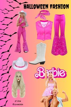 barbie dolls are dressed up in pink and white outfits with black birds on the background