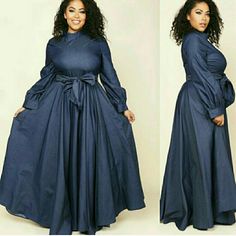 Beautiful Mock Neck Denim Maxi Dress. Long Sleeve, Waist Belt Tie, And Don't Forget About The Side Pockets!!! Small Only Fits Size 2/4 Waist Belt Maxi Dress, Long Blue Dress Casual Winter, Denim Maxi Dress Indian, How Long Should A Maxi Dress Be, Maxi Dress With Large Belt, Women’s Denim Dress, Denim Dress Plus Size, Womens Cape Coat, Womens Cape