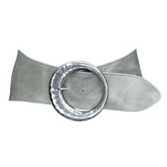 Wendy Belt Wide Sage Leather Silver Round Large Buckle - Streets Ahead – StreetsAheadInc Heart Belt, Audio Room, Silver Belts, Leather Silver, Mode Inspiration, Silver Heart, Passion For Fashion, Italian Leather, Soft Leather