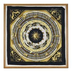 Used Hermes Carre 45 Dies Et Hore Astrology Sun Framed Scarf Muffler Black Gold Silk Women's Hermes (Sku: Gzl13nmv) === General === Brand : Hermes === Design === Type : Scarf Gender : Women Color : Black, Gold Material : Silk === Size === Size (Lxw) : 46cm X 46cm / 18.11'' X 18.11'' === Included Items === Accessories : None Accessories Notice : Before Purchasing, Please Refer To The Images Of The Accessories Included With The Item. === Condition === Condition : Used (Very Good) Ranking : Rank A Hermes Scarf Framed, Vintage Hermes Scarf Framed, Frames Hermes Scarf, Luxury Gold Vintage Scarf, Hermes Vintage Scarf, Hermes Accessories, Hermes Scarf, Gold Silk, Woman Colour