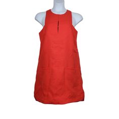 Emerson Fry Womens Sleeveless Red Orange Linen Cut Out Mod Dress Size L Nwt Emerson Fry Sleeveless Linen Cut Out Mod Dress In Red Orange. Lined. Pockets. Back Zip Closure. Front Hook Neckline. No Stains Or Holes. Casual Spring Summer Dress. Size: L Length: 37" Pit To Pit: 18.75" Condition: New With Tag Box H D/1-5/Pfrpmed Red Sleeveless Lined Mini Dress, Red Sleeveless Summer Dress For Work, Red Sleeveless Beach Dress, Red Sleeveless Dress For Spring Workwear, Red Sleeveless Dress For Workwear In Spring, Emerson Fry, Mod Dress, Spring Summer Dress, Casual Spring