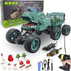 an image of a toy monster truck with accessories