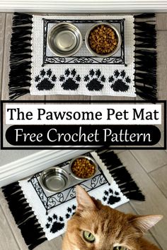 the pawsome pet mat is free crochet pattern for dogs and cats to use