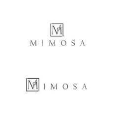 two logos for mimosa, which are designed to look like the letter m