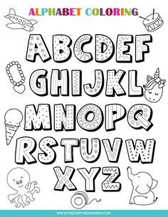 the alphabet coloring page for children