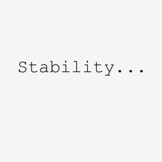 the word stability is written in black on a white background