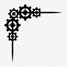 an abstract black and white design with gears