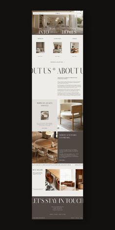 an image of a web page for furniture store, it is dark and has many different colors