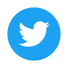 the twitter logo is blue and white with a bird on it's back side