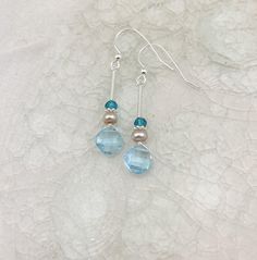 Stick Earrings, Aqua Chalcedony, Silver Blue, Diy Earrings, Blue Topaz, Sterling Silver Earrings, Topaz, Gold Filled, Jewelry Gifts