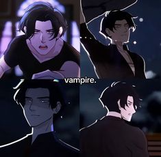 some anime characters with different expressions on their faces and the caption that says vampire