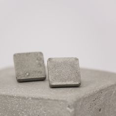 Handmade Square Simple Earrings - Modern Minimalist Concrete Earring Studs. Massive Geometric Jewelry Design. It's a perfect unisex jewelry gift idea - for her, for him, for Mum or Dad, for creative friends (architects, designers, Concrete Art Lovers, or Minimalists).   All my Concrete and Jesmonite Jewelry is completely handmade from scratch - from the first sketch to the packaged piece of beauty ❤ So each jewelry piece is unique! DIMENSIONS ▪ 1.8 x 1.8 x 0.4 cm / 0.7 x 0.7 x 0.1 in   MATERIALS Handmade Rectangular Minimalist Earrings, Handmade Minimalist Rectangular Earrings, Minimalist Cadmium-free Sterling Silver Earrings, Modern Hypoallergenic Earrings As Gift, Modern Adjustable Earrings For Gift, Modern Hypoallergenic Earrings For Gift, Adjustable Minimalist Earrings For Gift, Silver Cube Earrings For Gifts, Modern Cadmium-free Earrings As A Gift