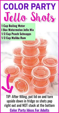 an advertisement for the color party jello shots