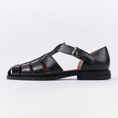 Unisex Black Leather Fisherman Sandals | Victor | JOSEPHT.CA Classic T-strap Sandals With Round Toe For Spring, Classic Round Toe T-strap Sandals For Spring, Classic Closed Toe T-strap Sandals For Summer, Classic Summer Sandals With Round Toe, Classic Round Toe Sandals For Summer, Classic Sandals With Rubber Sole For Summer, Classic Summer Sandals With Rubber Sole, Classic T-strap Sandals For Spring, Classic T-strap Sandals With Ankle Strap For Summer