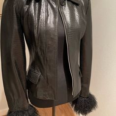 Size S In Very Good Condition Bebe Genuine Leather Jacket With Mongolian Fur Sleeve Leather Jacket With Fur, Mongolian Fur, Jacket With Fur, Fur Leather Jacket, Genuine Leather Jackets, Leather Jackets, Genuine Leather, Jackets & Coats, Jackets For Women