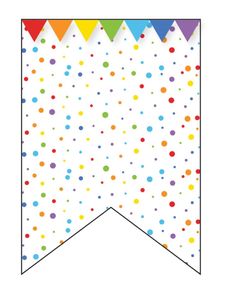 a party banner with colorful confetti on it