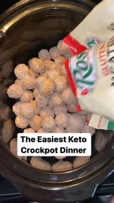 the easy keto crockpot dinner is ready to be eaten in the slow cooker