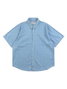 This is a casual and comfortable top by RUGGED HOUSE that is made out of high quality and sturdy material. With distinctive mood of the design and comfortable use, you can style it for your casual daily outfit.- Chest patch pocket detail- Oversized silhouette with back pleats- Casual and comfortable mood Short Sleeve Denim Shirt, Short Sleeve Denim, Comfortable Tops, Oversized Silhouette, Pocket Detail, Denim Shirt, Daily Outfits, Patch Pocket, High Quality