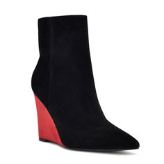 Trendy Ankle Wedge Boots For Party, Trendy High Ankle Wedge Boots For Party, Winter Wedge Heel Boots, Chic Ankle-high Winter Wedge Boots, Chic Ankle-high Wedge Boots For Winter, Modern Pointed Toe Wedge Boots For Fall, Trendy Wedge Boots With Platform Heel, Trendy Platform Wedge Heel Boots, Trendy Platform Wedge Boots