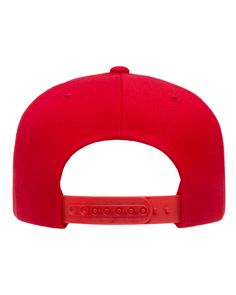 Adult 5-Panel Structured Flat Visor Classic Snapback Cap - RED - OS | Yupoong Adult 5-Panel Structured Flat Visor Classic Snapback Cap | Acrylic Blend Affordable Red Cotton Snapback Hat, Red Snapback Flat Cap For Sports, Red Six-panel Snapback Hat For Baseball Season, Red 5-panel Snapback Hat For Baseball Season, Solid Color Snapback Hat, Red Six-panel Snapback Hat For Sports Events, Red Adjustable Six-panel Baseball Cap, Adjustable 5-panel Snapback Hat For Sports Events, Adjustable 5-panel Snapback Hat For Sports