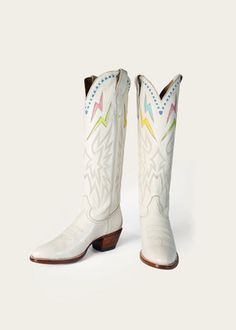 Bone & Gold Lightning Boot – CITY Boots Rainbow Lightning, City Boots, Cute Cowgirl Boots, Cowboy Boots For Women, Lane Boots, Georgia Boots, Preppy Shoes, Rodeo Outfits, The Lightning