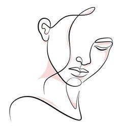 a line drawing of a woman's face