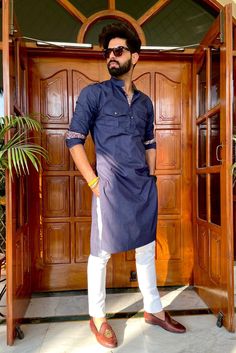 This is a bespoke product, specially crafted for you. Crafted in Chinese Collar and Full Sleeves Available with a Cotton Lycra Pajama in White, It has a self Embroidery design all over it which makes it best outfit for your Wedding Function, Diwali, Eid, Durga Pooja and Cocktail Parties. Do note: Footwear shown in the image are also made to order and can be added separately, but it takes 15 days processing time. (Slight variation in actual color vs. image is possible) Indigo Cutdana Kurta For Eid, Indigo Traditional Wear For Wedding With Cutdana Details, Traditional Indigo Kurta With Dabka, Indigo Wedding Traditional Wear With Cutdana, Indigo Traditional Wear For Wedding And Navratri, Festive Indigo Traditional Wear With Dabka, Indigo Wedding Sets With Pallu, Indigo Kurta With Dabka For Diwali, Indigo Traditional Wear For Diwali