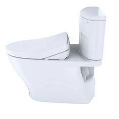 Upgrade your bathroom experience with this TOTO MW4423056CUFG#01 elongated toilet from the Nexus collection. This two-piece toilet has a concealed supply connection, allowing for a seamless installation and imparting a more finished look. It also features a completely skirted design that is significantly easier to clean compared to non-skirted models.Care and maintenance are a breeze with the help of TOTOs CeFiONtect and eWater+ innovations. The incredibly smooth CeFiONtect glaze effectively prevents debris and particles from adhering to the ceramic surface -- keeping things cleaner for a longer period of time. Meanwhile, the electrolyzed processed water (eWater+) has a slightly acidic pH value and antibacterial properties. These features work together to bring you an overall cleaner and m Toto Bathroom, Elongated Toilet, Bidet Toilet, Heated Seat, Flush Toilet, Installation Manual, Bathroom Supplies, Bathroom Toilets, Car Cleaning