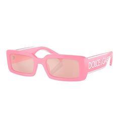 These Dolce & Gabbana DG 6187 3262/5 womens rectangle sunglasses, feature a pink plastic frame and pink mirror lenses. Size and dimensions for the Dolce & Gabbana model DG 6187 are lens 53mm x bridge 20mm x temple 145mm. This frame will come with Dolce & Gabbana box, case, cloth and paperwork, and they can be fitted with your prescription by your eye doctor. Pink Rectangular Sunglasses With Gradient Lenses, Pink Rectangular Polarized Sunglasses, Pink Rectangular Sunglasses With Uv Protection, Designer Pink Tinted Sunglasses, Pink Square Frame Sunglasses For Spring, Pink Square Frame Sunglasses With Tinted Lenses, Pink Sunglasses With Uv Protection And Square Frame, Sunglasses Pink, Plastic Sunglasses