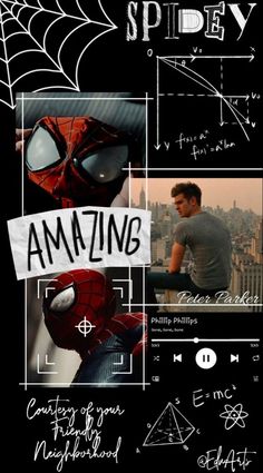 spider - man and the amazing spider - man poster with some writing on it's side