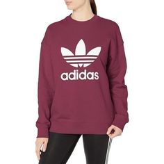 New With Tags! Adidas Originals Plus Size Cotton Logo Graphic Sweatshirt Color: Victory Crimson Size 2x-362on Length 29'' Underarm Pit To Pit 29'' Sleeves 23'' 95%Cotton, 5%Spandex 1x-362p Length 29” Underarm Pit To The 27” Sleeves 24” Purple Adidas Sweatshirt, Adidas Cropped Hoodie, Adidas Pullover, Adidas Classic, Womens Sweatshirts Hoods, Adidas Originals Women, Adidas Sweatshirt, Adidas Hoodie, Cotton Logo