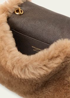 Saint Laurent Kate Small YSL Crossbody Bag in Shearling - Bergdorf Goodman Luxury Winter Shoulder Bag, Designer Evening Bags For Winter, Luxury Sheepskin Bag For Everyday Use, Luxury Bags With Faux Fur Lining For Winter, Luxury Travel Bags For Winter, Brown Sheepskin Bags For Winter, Luxury Shoulder Bag With Faux Fur Lining, Luxury Sheepskin Bags With Faux Fur Lining, Luxury Winter Travel Shoulder Bag