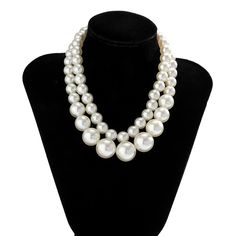 Women's Exaggerated Big Pearl Grace Clavicle Chain Necklaces – Nutricaodiaria Long Pearl Chain Necklace For Party, Long Pearl Necklace For Party, Long Pearl Necklace With Pearl Chain For Party, Pearl Beaded Necklace With Chain, Long Pearl Necklace With Pearl Charm For Party, Long Pearl Pendant Necklace For Parties, Pearl White Necklace With Chain For Party, Pearl White Chain Pearl Necklace For Party, Pearl White Pearl Necklace With Chain For Party