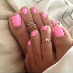 Toenail Polish Colors, Pink Toe Nails, Nail Artwork, Nagel Design