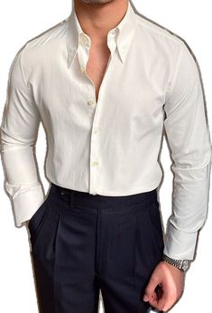 White Lapel Collar Cotton Shirt, White Cotton Shirt With Lapel Collar, Elegant Long Sleeve Dress Shirt For Semi-formal Occasions, Slim Fit Cotton Shirt With Lapel Collar, White Long Sleeve Cotton Dress Shirt, Fitted Long Sleeve Cotton Shirt, Summer Long Sleeve Dress Shirt, Cotton Slim Fit Long Sleeve Dress Shirt, Slim Fit Cotton Long Sleeve Dress Shirt