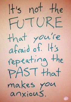 graffiti written on the side of a wall with words that read it's not the future that you're afraid of