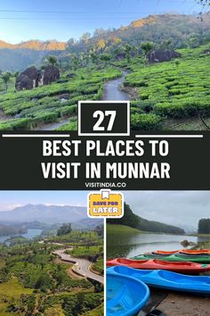 the best places to visit in munnar, india with text overlaying it