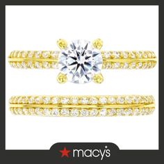 in stock Gold Cubic Zirconia Bridal Sets With Center Stone, Gold Bridal Sets With Center Stone Cubic Zirconia, Macy's Brilliant Cut Cubic Zirconia Ring, Macy's Yellow Gold Diamond Ring With Vvs Clarity, Macy's Yellow Gold Round Diamond Ring, Macy's Yellow Gold Diamond Ring Vvs Clarity, Macy's Vvs Clarity Yellow Gold Diamond Ring, Macy's Gold Rings With Prong Setting, Macy's Yellow Gold Jewelry With Prong Setting