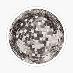 a silver disco ball sticker