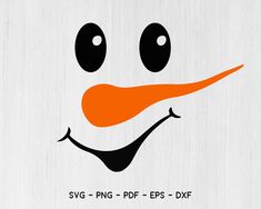 a close up of an orange nose on a white background with the words svg - png - ppf - eb - dxf