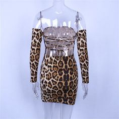 Material: Polyester Style: Sexy & Club Silhouette: Sheath Pattern Type: Leopard Sleeve Length(cm): Full Decoration: Hollow Out Dresses Length: Above Knee, Mini Waistline: empire Neckline: Slash neck Season: Autumn Gender: Women Strappy Stretch Mini Dress For Club, Fitted Strappy Bodycon Dress For Club, Strappy Fitted Bodycon Dress For Club, Strappy Fitted Bodycon Dress For Night Out, Stretch Bodycon Dress With Boning For Club, Fitted Strappy Mini Dress For Party, Strappy Fitted Bodycon Party Dress, Strappy Fitted Bodycon Dress For Party, Leopard Print Bodycon Dress