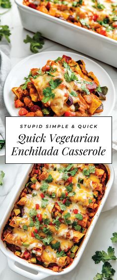 Image for Quick Vegetarian Enchilada Casserole Veggie Mexican Casserole, Cassarole Meals Vegetarian, Enchilada Casserole Vegetarian, Cassarole Meals, Southwestern Dishes, Veggie Enchilada Casserole, Enchiladas Vegetarian, Veggie Casserole Recipes, Vegetarian Enchilada