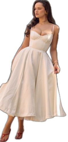 Fitted Beige Maxi Dress For Banquet, Off White A-line Wedding Dress, Fitted Beige Gown For Banquet, Cream Maxi Dress For Prom, Floor-length Cream Dress For Banquet, Cream Floor-length Dress For Banquet, Cream Satin Dress For Banquet, Beige A-line Midi Dress For Wedding, Cream Floor-length Prom Dress