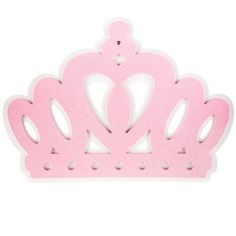 a pink princess crown cutout on a white background