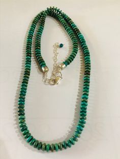 "*Brand new *Handmade item *Sterling silver *Gemstone: Natural Kingman Turquoise *Necklace length: 24 inches long *3\" Extensions *Free gift box *Free shipping in USA *Ready to ship Thank You For Looking ,And Check Out More Items In My Etsy Shop For More Great Deals, Also We Add More Jewelry To Etsy Shop Https://www.etsy.come/shop/abq925" Bohemian Beaded Necklace With Sterling Silver Clasp, Southwestern Turquoise Gemstone Beads Necklace, Handmade Turquoise Emerald Necklace With Round Beads, Bohemian Emerald Necklace With Round Beads, Artisan Turquoise Necklace With Sterling Silver Clasp, Sterling Silver Turquoise Necklace For Jewelry Making, Handmade Turquoise Emerald Bohemian Necklace, Handmade Turquoise Bohemian Emerald Necklace, Bohemian Emerald Necklace For Jewelry Making