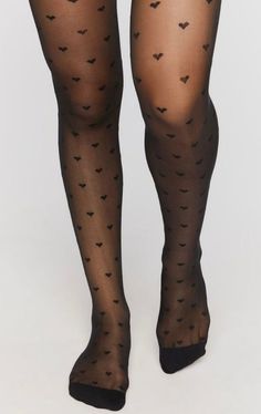 Sheer black heart shaped stockings. Trendy Black Party Hosiery, Trendy Black Hosiery For Party, Cute Black Stretch Socks, Cute Stretch Black Socks, Heart Tights, Black Stocking, Socks Aesthetic, Cute Stockings, Perfect Leggings