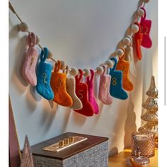 Hang This Advent Calendar With Cheer. Stuff The Stockings With Your Favorite Treats And Surprises. Sold Out Online Wool 45” L Stocking Advent Calendar, Avent Calendar, Christmas Mantel Garland, Reindeer Figure, Christmas Mantel Decor, Mantel Decor Ideas, Holiday Picks, Cheer Stuff, Holiday Mantel