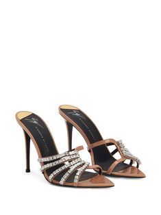 Find GIUSEPPE ZANOTTI Intriigo 105mm Sandals on Editorialist. brown leather crystal embellishment pointed toe strappy design branded insole 105mm heel Luxury Pointed Toe Sandals With Rhinestones, Luxury Rhinestone Pointed Toe Sandals, Brown Embellished Sandals For Party, Brown Embellished Party Sandals, Party Brown Embellished Sandals, Luxury Brown Sandals For Party, Brown Embellished High Heel Shoes, Brown Embellished High Heel, Brown Embellished High Heels